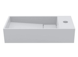 Раковина для ванної Miraggio Toni 45х22 см L мармур литий Mirasoft Technology білий 8814209