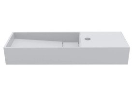 Раковина для ванной Miraggio Toni 65х22 см L литой мрамор Miramarble белый матовый 8814236