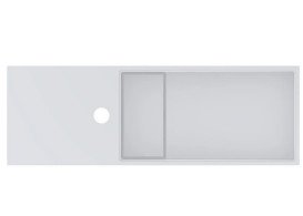 Раковина для ванной Miraggio Toni 65х22 см R литой мрамор Miramarble белый матовый 8814239