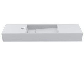 Раковина для ванной Miraggio Toni 85х22 см R литой мрамор Miramarble белый матовый 8814194