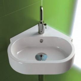 Раковина для ванной на одно отверстие угловая правая Hatria AREA 47х47 см Y0WF01