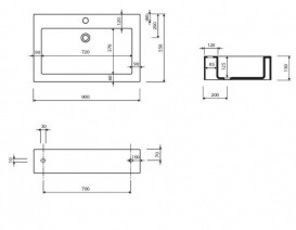 Раковина для ванної Marmorin Ceto 90х56 см литий камінь білий 170 090 022 xx x