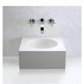 Раковина для ванної Marmorin Rea 40х40 см литий камінь білий  201 040 020 xx x