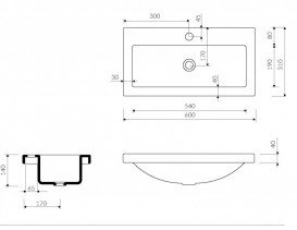 Раковина для ванной Marmorin Talia 60х31 см литой камень белый 270 060 022 xx x