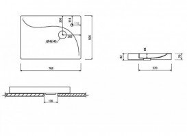 Раковина для ванної Marmorin Vala 70,5х50,5 см литий камінь білий 510 071 020 xx x