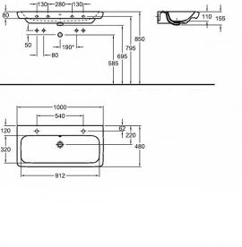 Раковина для ванної на тумбу Kolo Life 100 біла M21510000