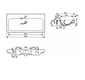 Раковина для ванної на тумбу Kolo Life 100 біла M21110000