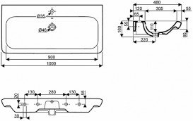 Раковина для ванной на тумбу Kolo Life 100 с покрытием Reflex белая M21110900