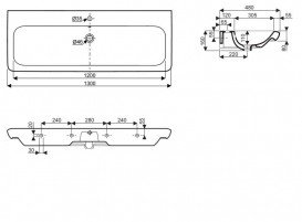 Раковина для ванної на тумбу Kolo Life 130 біла M21130000