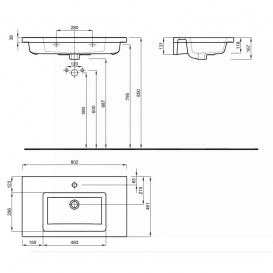 Раковина для ванної на тумбу Kolo Twins Reflex 80 з тонким бортом L51980900