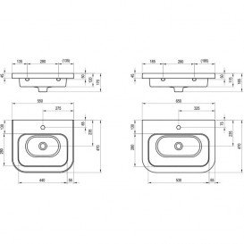 Раковина для ванной на тумбу Ravak Chrome 550 с одним отверстием для смесителя керамика белая XJG01155000
