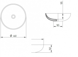 Раковина для ванної накладна AeT колекція Thin біла L241T0R0V0