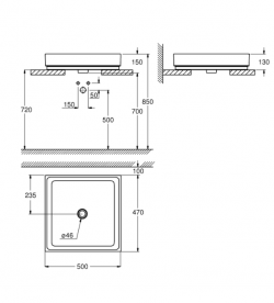 Раковина для ванной накладная Grohe Cube Ceramic 50 альпин-белый 3948100H