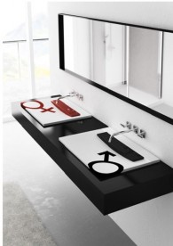 Раковина для ванної Marmorin Tatoo 70,5х50,4 см з чорною плиткою литий камінь білий 112 070 020 xx x