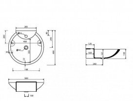 Раковина для ванної Marmorin Disa 50х48 см литий камінь білий 130 050 020 xx x