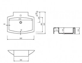 Раковина для ванной Marmorin Atria 65х52 см литой камень белый 150 065 020 xx x