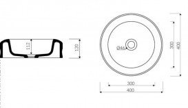 Раковина для ванной Marmorin Kore Ø40 см литой камень белый 490 040 020 xx x