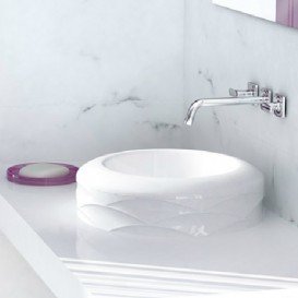 Раковина для ванной Marmorin Kore Ø40 см литой камень белый 490 040 020 xx x