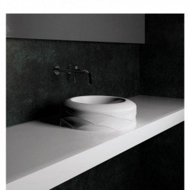 Раковина для ванной Marmorin Kore Ø40 см литой камень белый 490 040 020 xx x