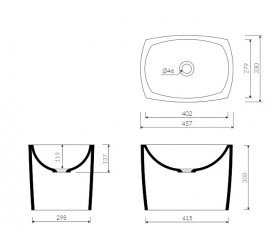 Раковина для ванної Marmorin Isar I 45,7х33 см литий камінь білий P 597 040 020 010