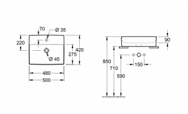 Раковина для ванної накладна Villeroy & Boch колекція Memento біла 4A075001