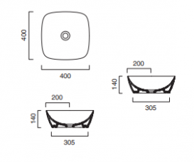 Раковина для ванной накладная Catalano Green Lux 40х40 керамика цвет черный/золото 140APGRLXNO