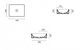 Раковина для ванной накладная Catalano Zero 45х35 керамическая цвет серый матовый 14535ZECS