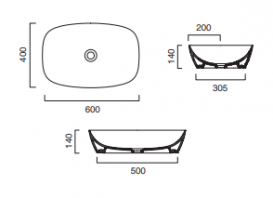 Раковина для ванної накладна Catalano Gold & Silver 60х40 кераміка колір білий / золото 160APGRLXBO
