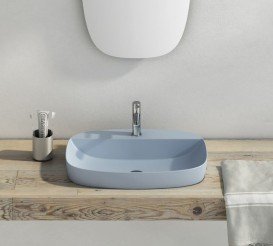 Раковина для ванной накладная Catalano Colori 65х42 керамика цвет синий поверхность сатин 165GRLXNAS