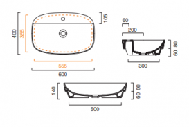 Раковина для ванной накладная Catalano Colori 60х40 керамика цвет коричневый поверхность сатин 160GRLXNMS