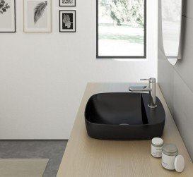 Раковина для ванной накладная Catalano Colori 42х42 керамика цвет черный поверхность сатин 142GRLXNNS