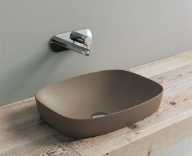 Раковина для ванной накладная Catalano Colori 50х38 керамика цвет коричневый поверхность сатин 150AGRLXMS