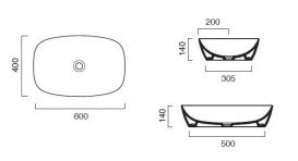 Раковина для ванной накладная Catalano Colori Green Lux 60х40 овальная керамическая цвет цемент матовый 160APGRLXCS