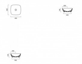 Раковина для ванної накладна Catalano Green Lux 40х40 керамічна колір білий 140APGRLX00
