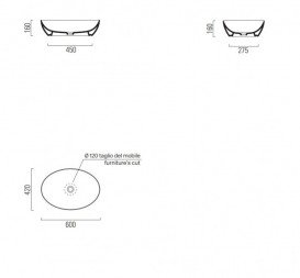 Раковина для ванной накладная GSI Pura белый 8842 11
