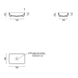 Раковина для ванної накладна GSI Pura біла 8883 11