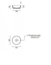 Раковина для ванної накладна GSI Pura біла 8828 11
