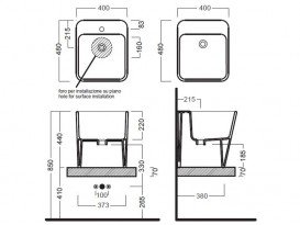 Раковина для ванной накладная Hatria G-Full 40x48 см санфарфор белый YXG801