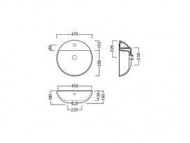 Раковина для ванної накладна Hatria HAPPY HOUR 470x470 YXSJ01