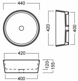 Раковина для ванної накладна Hatria HAPPY HOUR_Trilogy Gold edition 24k 440x440 YXSK30