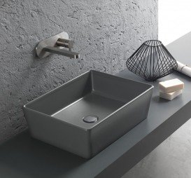 Раковина для ванной накладная Hatria HAPPY HOUR 500x380 ANTHRACITE A0YXSL08