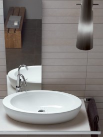 Раковина для ванной накладная Hatria Nido 37x75 см санфарфор белый Y0R201