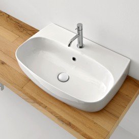 Раковина для ванної накладна або підвісна Kerasan Nolita 70x45 санфарфор біла 534201