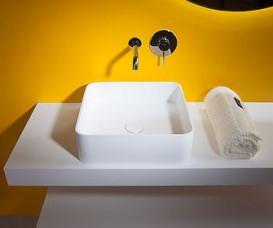 Раковина для ванной накладная каменная Volle Solid surface 40х40 см белый 13-40-210