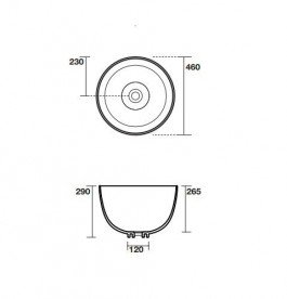 Раковина для ванной накладная Kerasan Ciotola C1 ø46 см санфарфор коричневый орех 430181