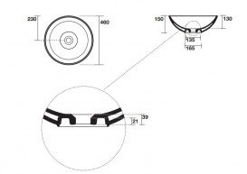 Раковина для ванной накладная Kerasan Ciotola C3 ø46 см санфарфор коричневый матовый 430332