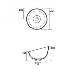 Раковина для ванной накладная Kerasan Ciotola C4 ø46 см санфарфор белый матовый 430430