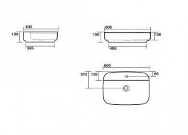 Раковина для ванної накладна Kerasan Tribeca 60X43 санфарфор Бургундія матовий 514075