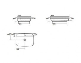Раковина для ванной накладная Kerasan Tribeca 60х43 санфарфор белая 514201
