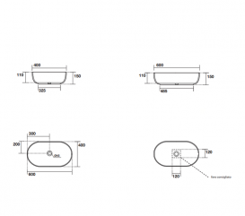 Раковина для ванной накладная Kerasan Nolita 60x40 санфарфор бургундский матовый 534375